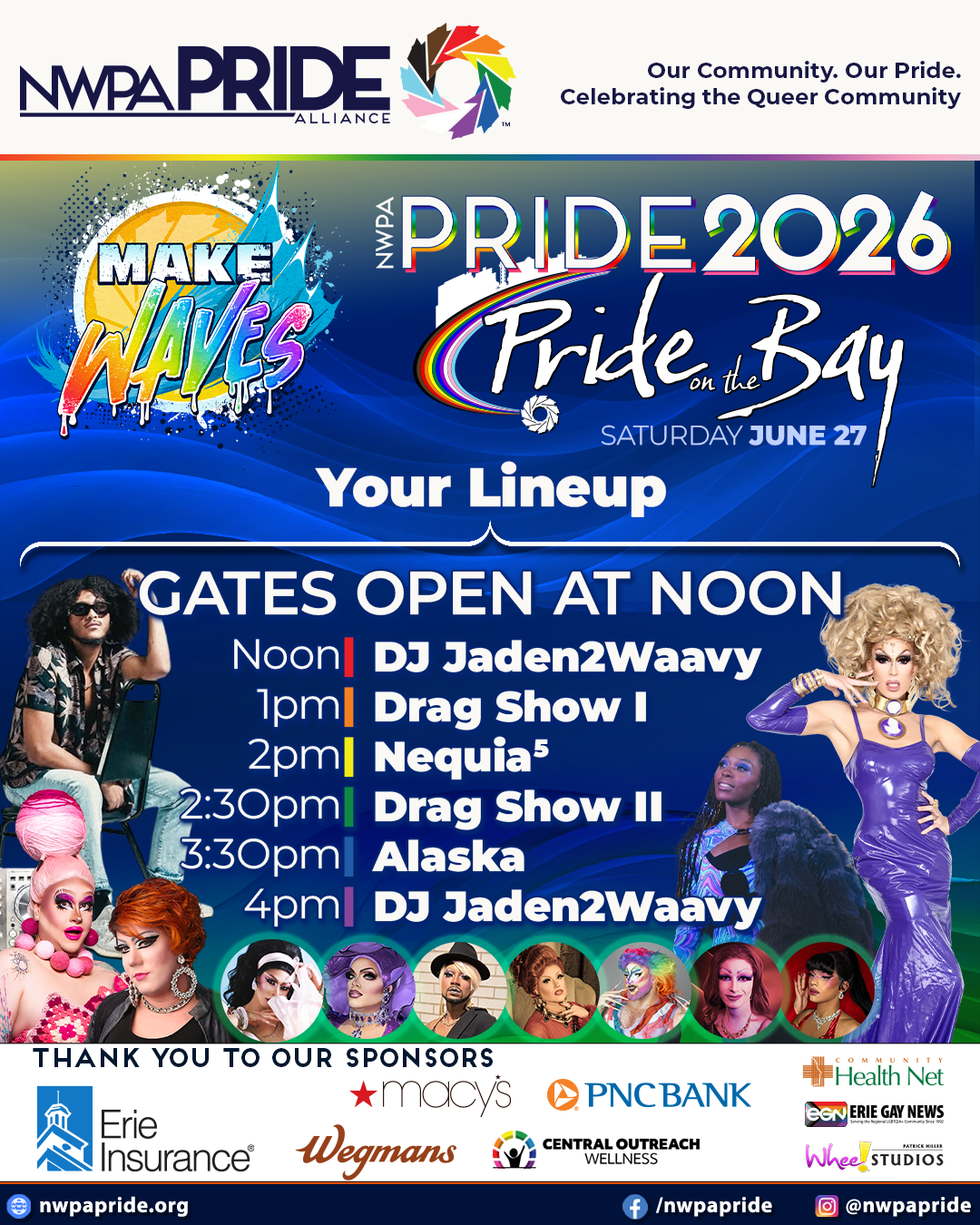 Pride on the Bay Line Up
